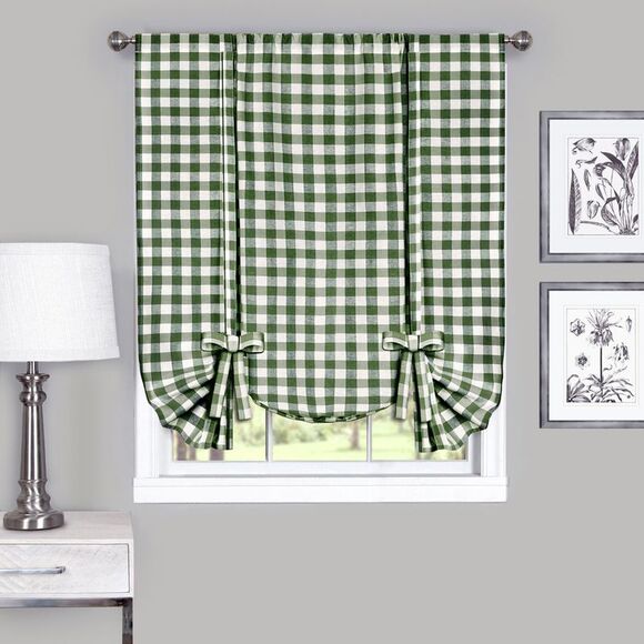 Achim Home Furnishing: Buffalo Sage Plaid Modern Window Curtain Panel : 58" x - Picture 2 of 4